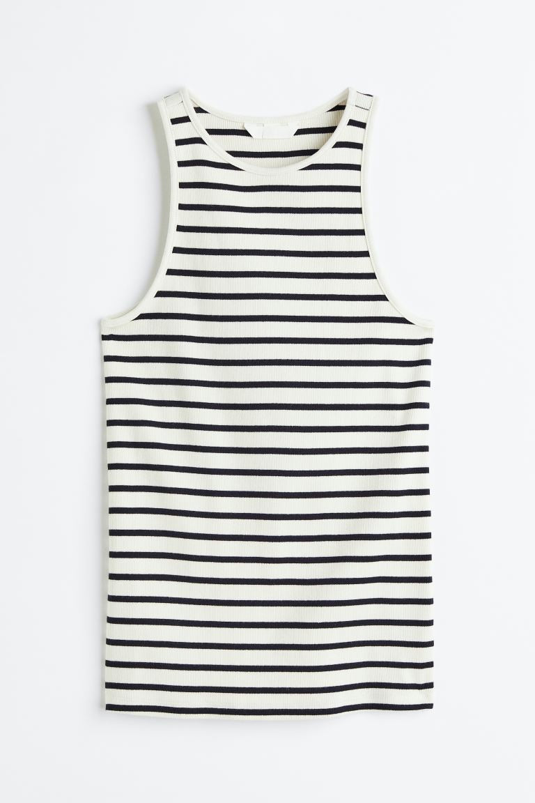 Tank top-Black and white-S