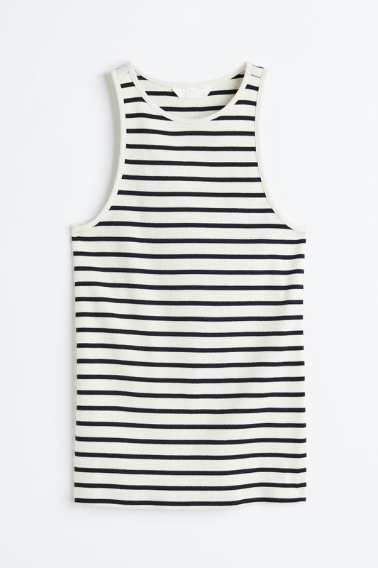 Tank top-Black and white-S