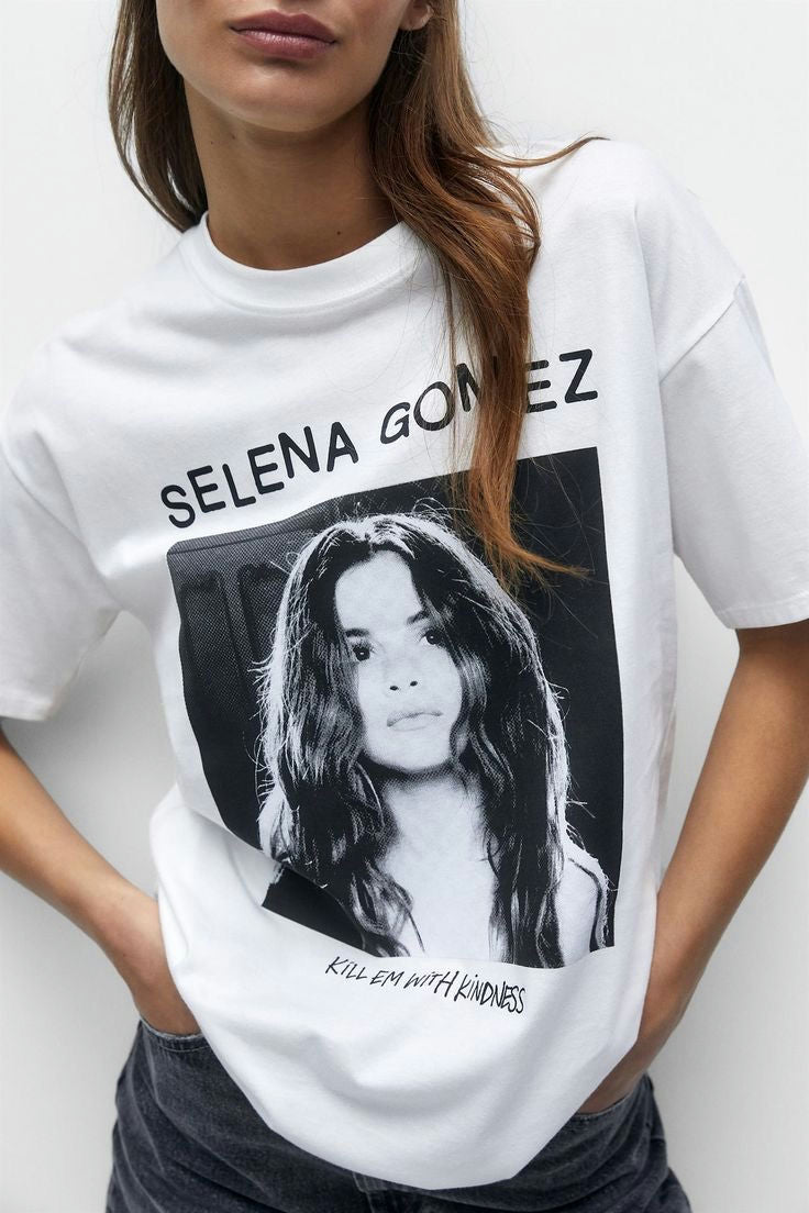 T-shirt Selena Gomez White-M