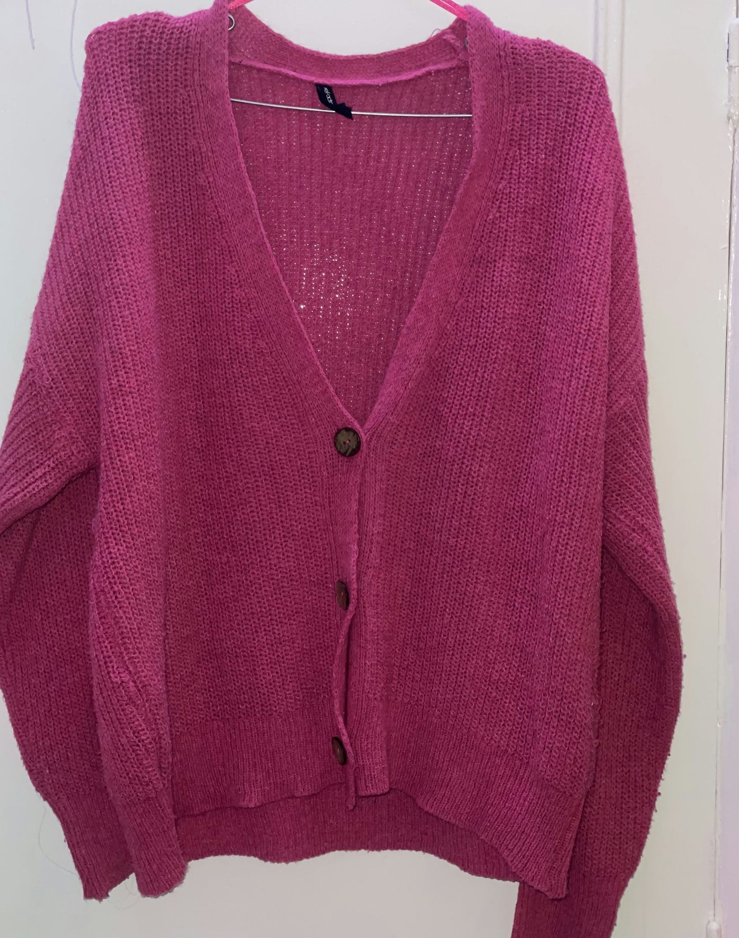 Cardigan-Hot pink-L