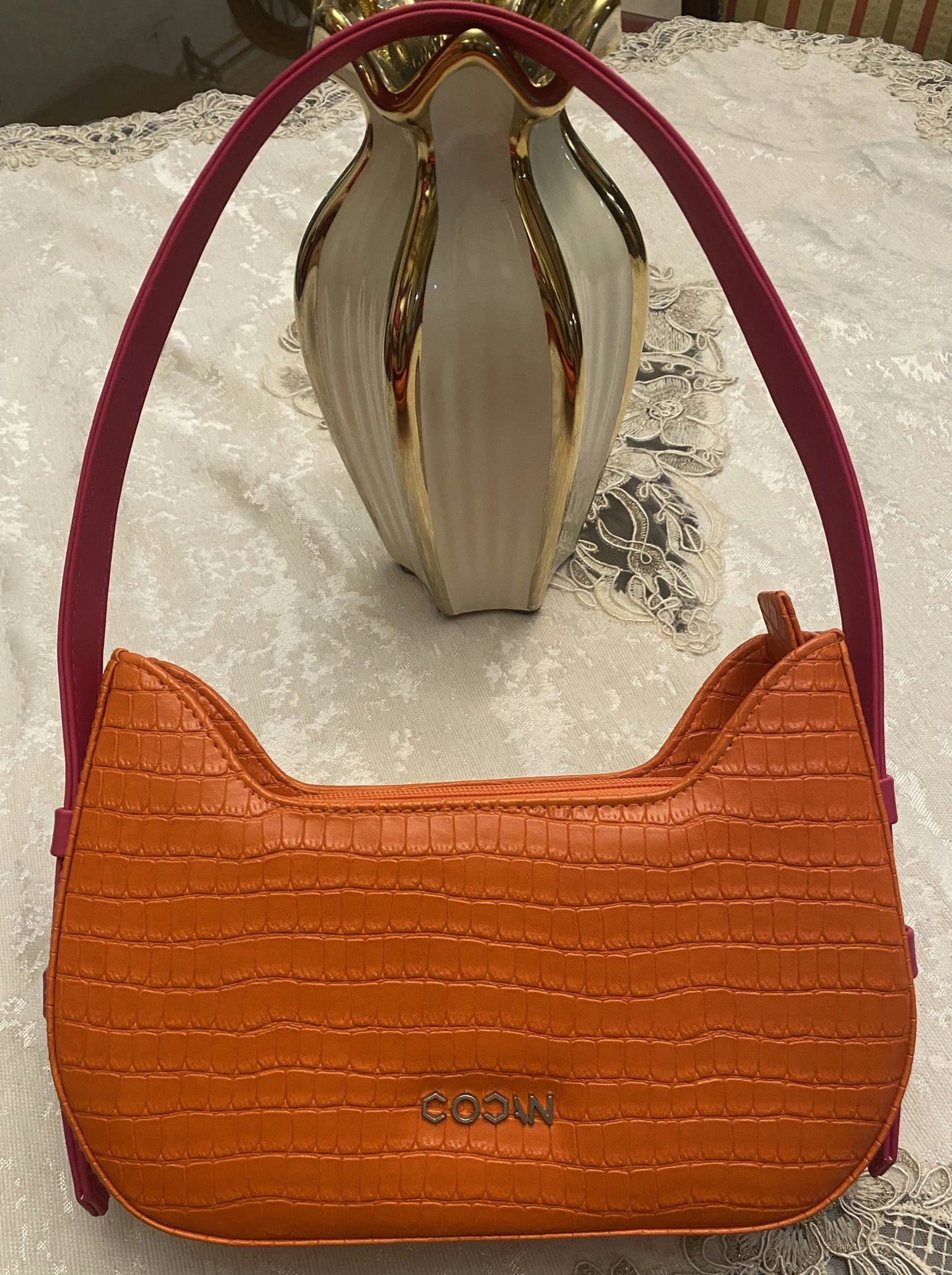 shoulder bag-Orange and Pink-One size