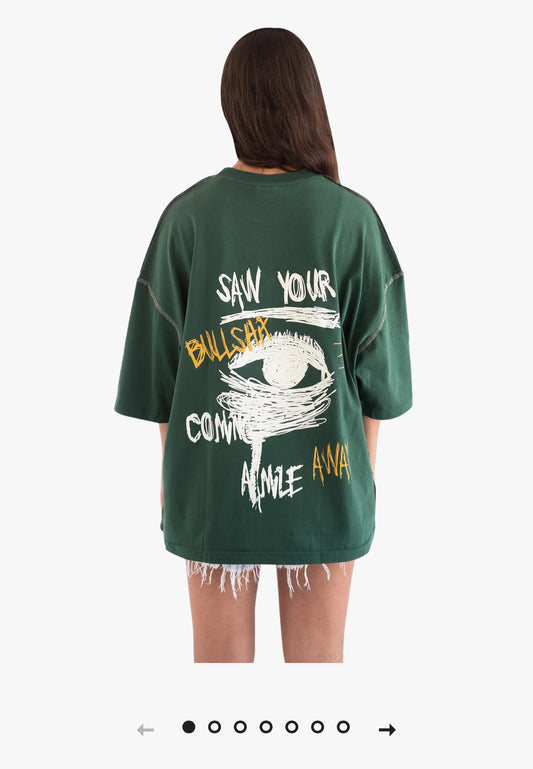 decked out oversize t-shirt-green-S