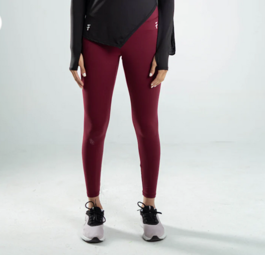 ULTRA SOFT ESSENTIAL LEGGINGS-Merlot red-Large