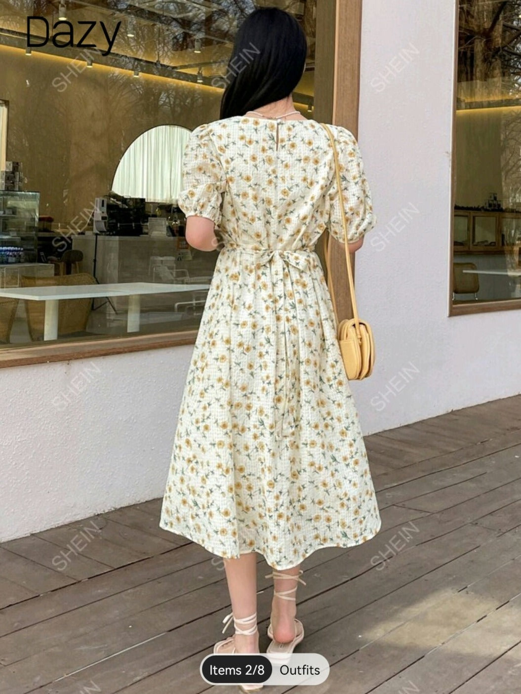 Floral Dress-White and yellow-Medium (M)