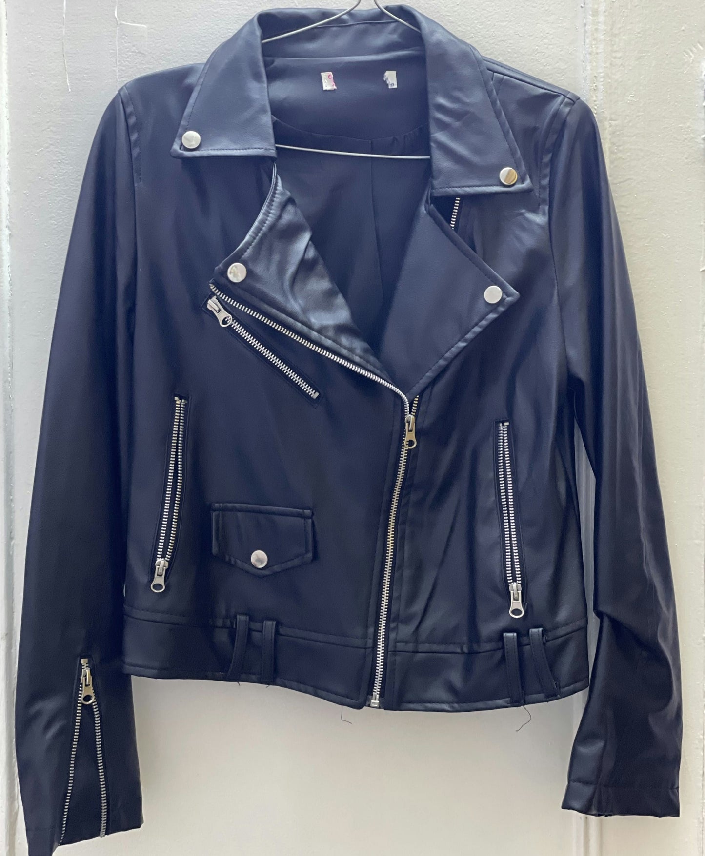 Leather jacket-Black-Small