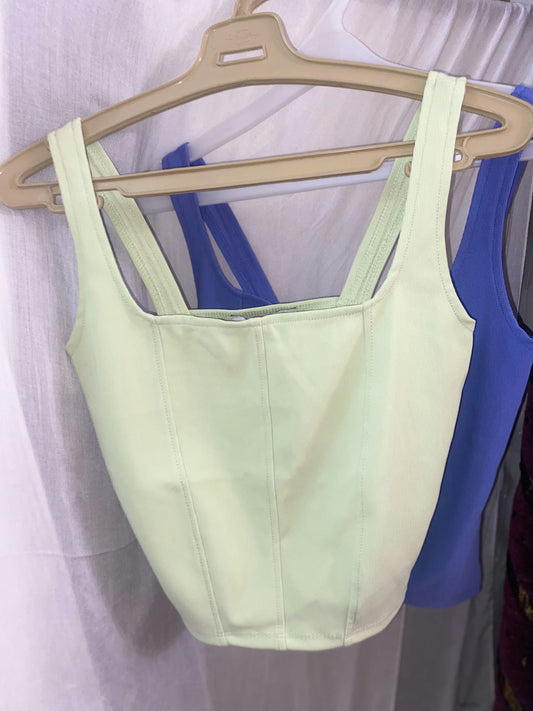 Crop top-Lime green and purple-S/M