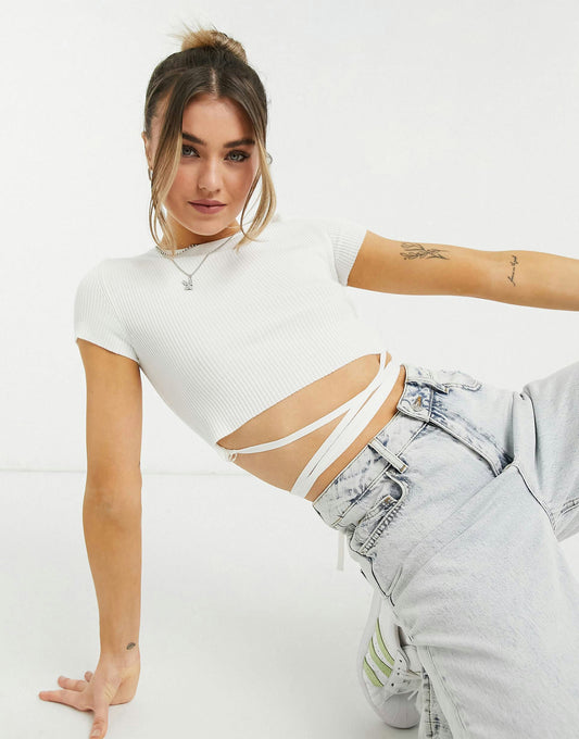 Criss cross top-White-Small