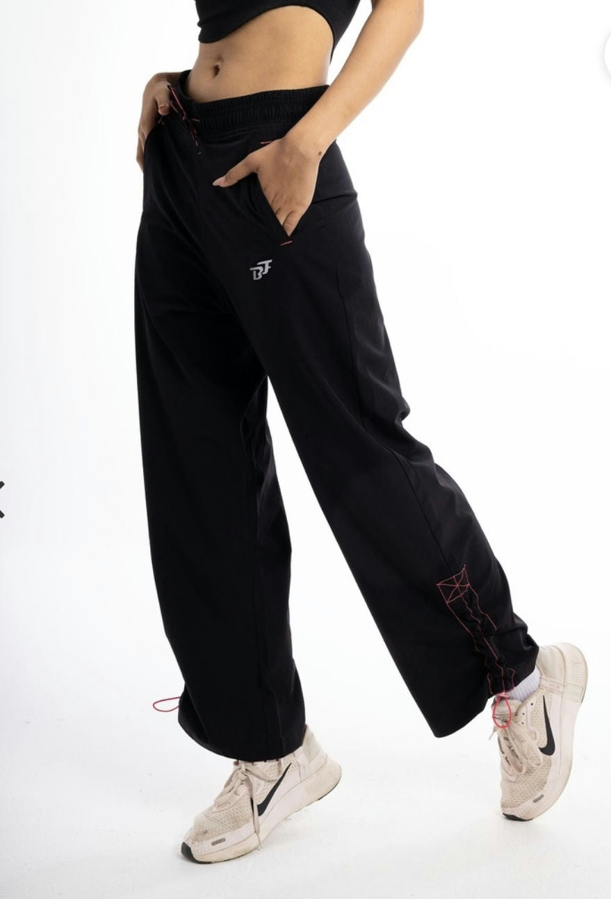 Wide leg pants-Black -S