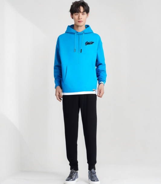 Basic blue stwd hoodie-Blue-medium fits small