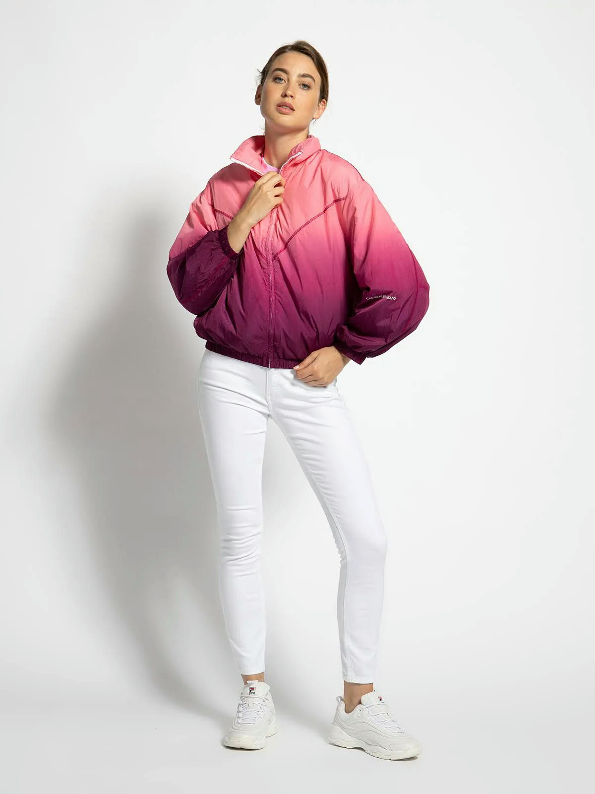 lightweight jacket-dark pink gradient-large (oversized fit)