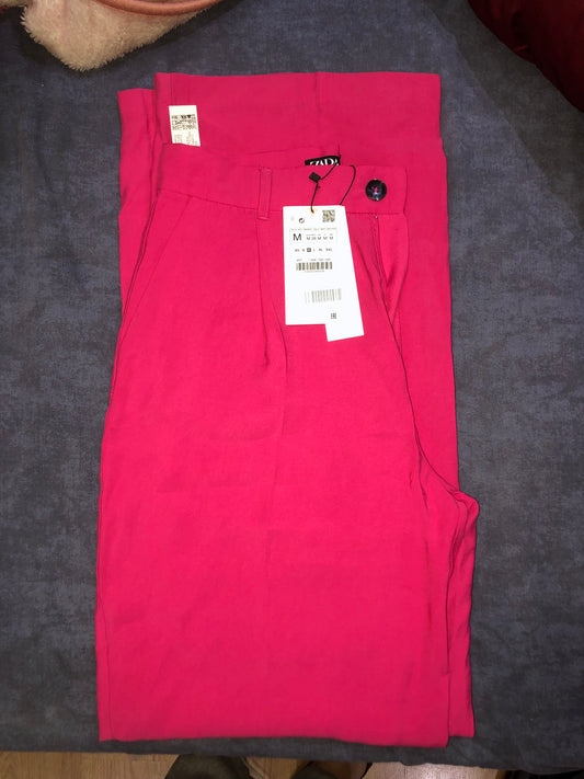 Straight trousers-Pink-M(fits S)